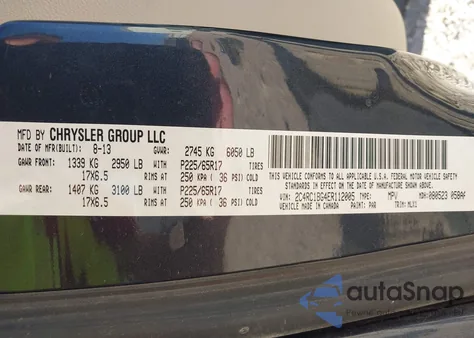 2014 Chrysler Town & Country Touring from USA, damaged, VIN 2C4RC1BG4ER112005